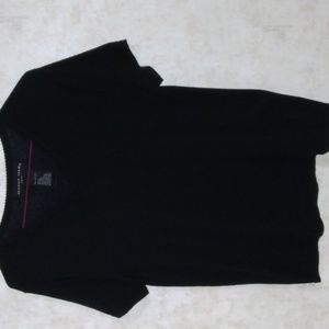 EUC August Silk Black Short Sleeve Silk Sweater Size M/L